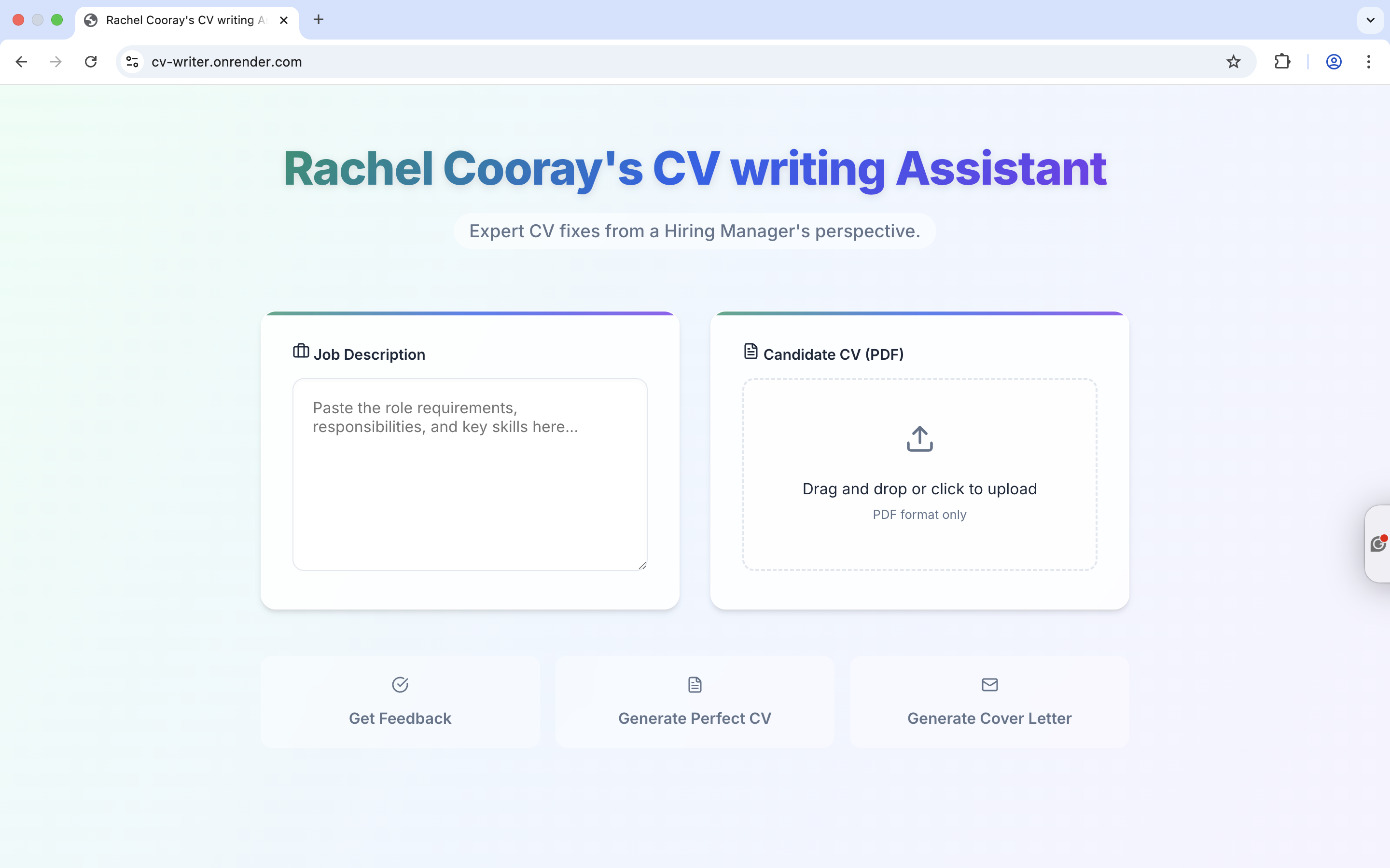 CV Writing Assistant